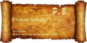 Prekop Baldó névjegykártya